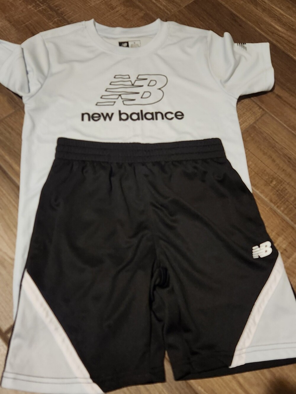 New Balance Black and White Kids Athletic Shorts